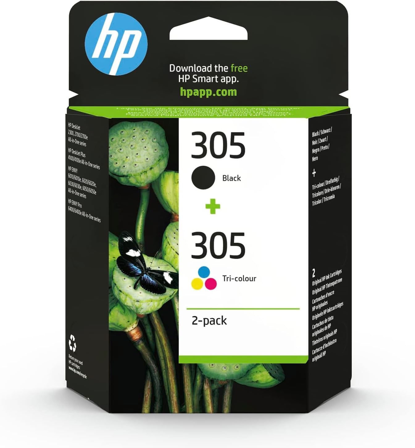 Hp 305 Black/Tri-Colour Original Ink Cartridges (6Zd17Ae) - Pack Of 2