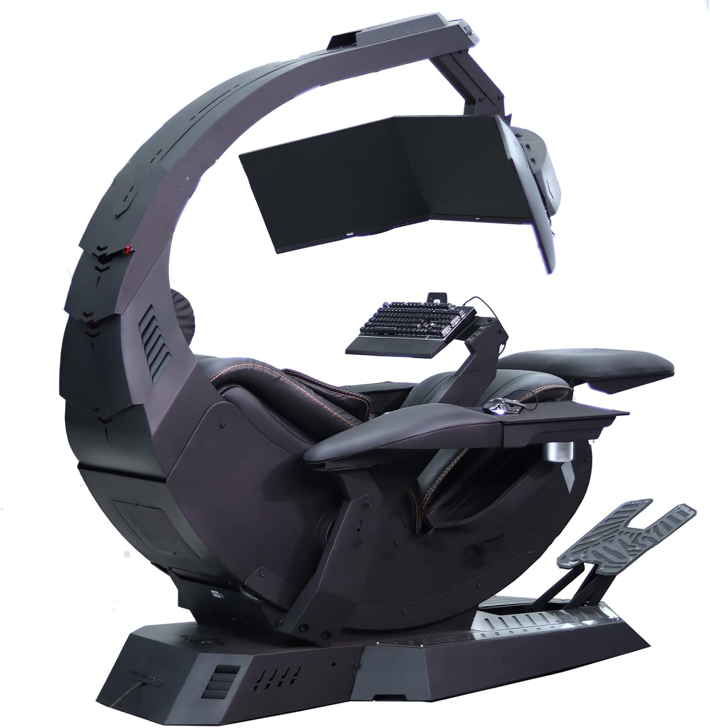 Bddcywy Family Comfortable Video Gaming Chair Computer Cockpit Office E-Sports Game Chair With Adjustable Massage And 16-Color Rgb Lights