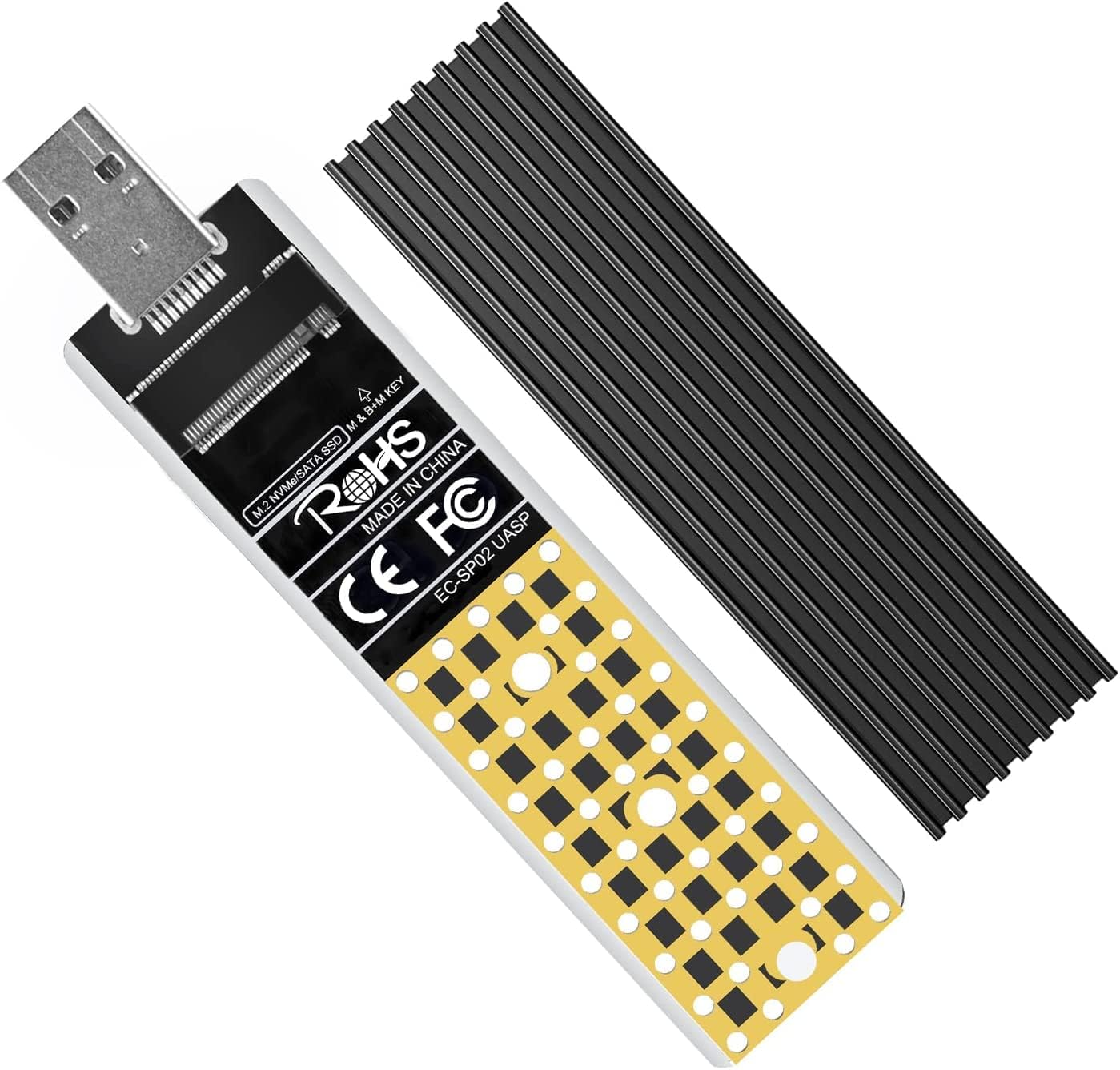 Anyoyo Nvme Enclosure, 10Gbps M.2 Ssd To Usb Adapter, Compatible With M-Key & B+M Key Nvme Ssds