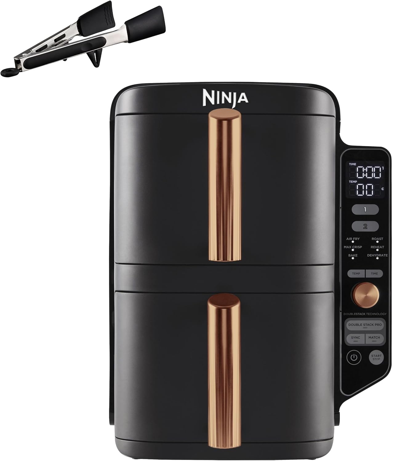 Ninja Double Stack Xl Air Fryer Sl400Ukcp - 9.5L Extra Large Capacity Vertical Dual Drawer Air Fryer With 6 Functions