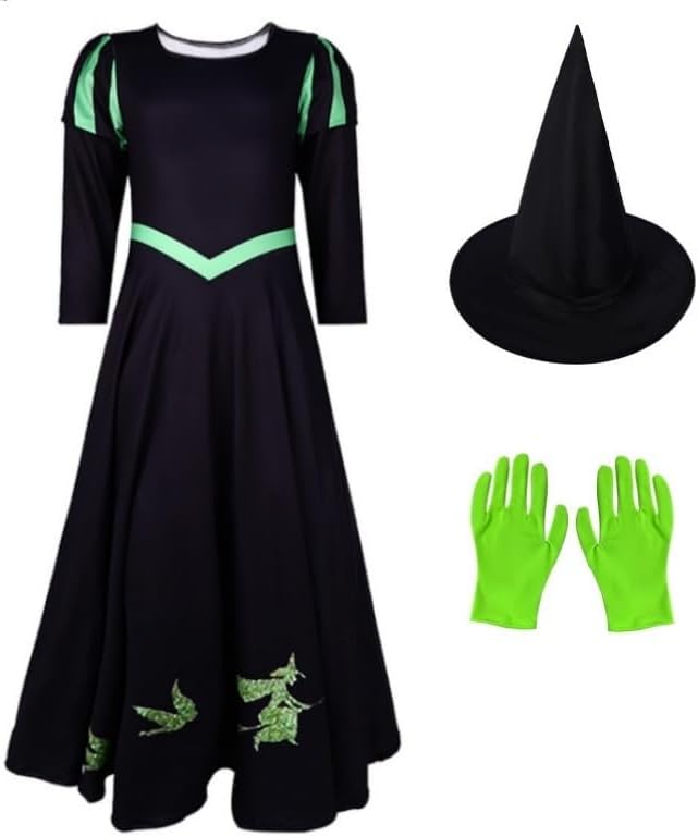 Tangsenyu Glinda Costume Kids Witch Fairy Dress - Pink Satin Deluxe Outfit