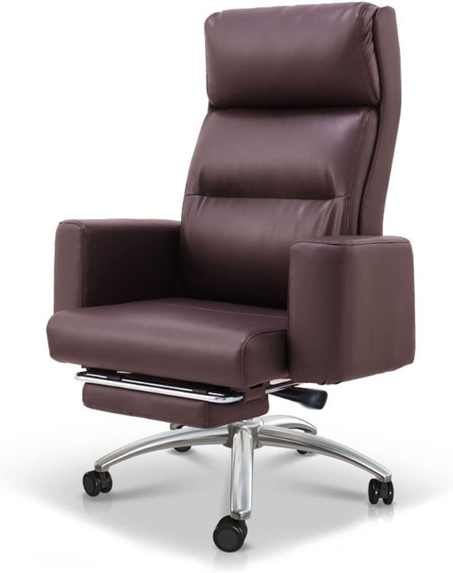 Gffffffjjjjjjjjjjj Office Chair Ergonomic Computer Gaming Chair Adjustable Boss Chair With Footrest Brown