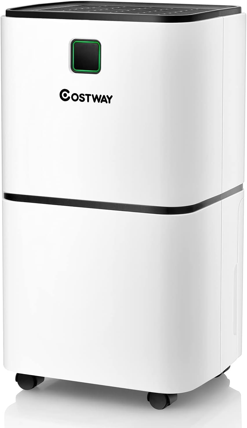 Costway 12L/Day Digital Dehumidifier With Continuous Drainage & Laundry Drying Functionality