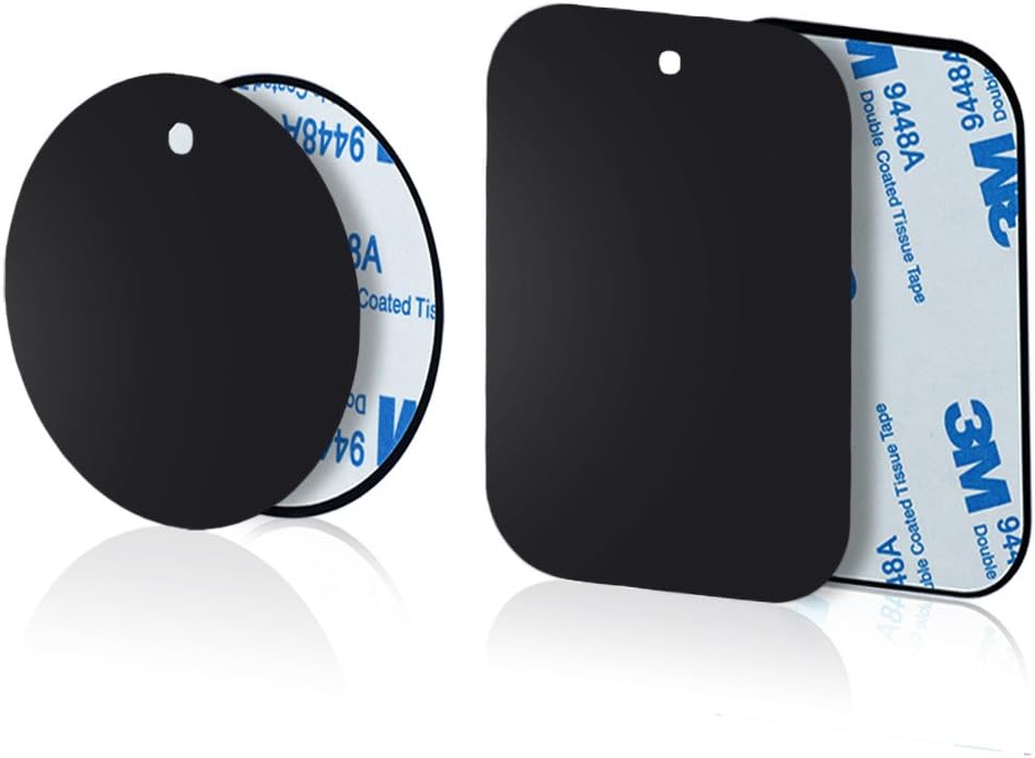 Yianerm 3M Adhesive Metal Plates For Magnetic Car Phone Holder (4-Pack)