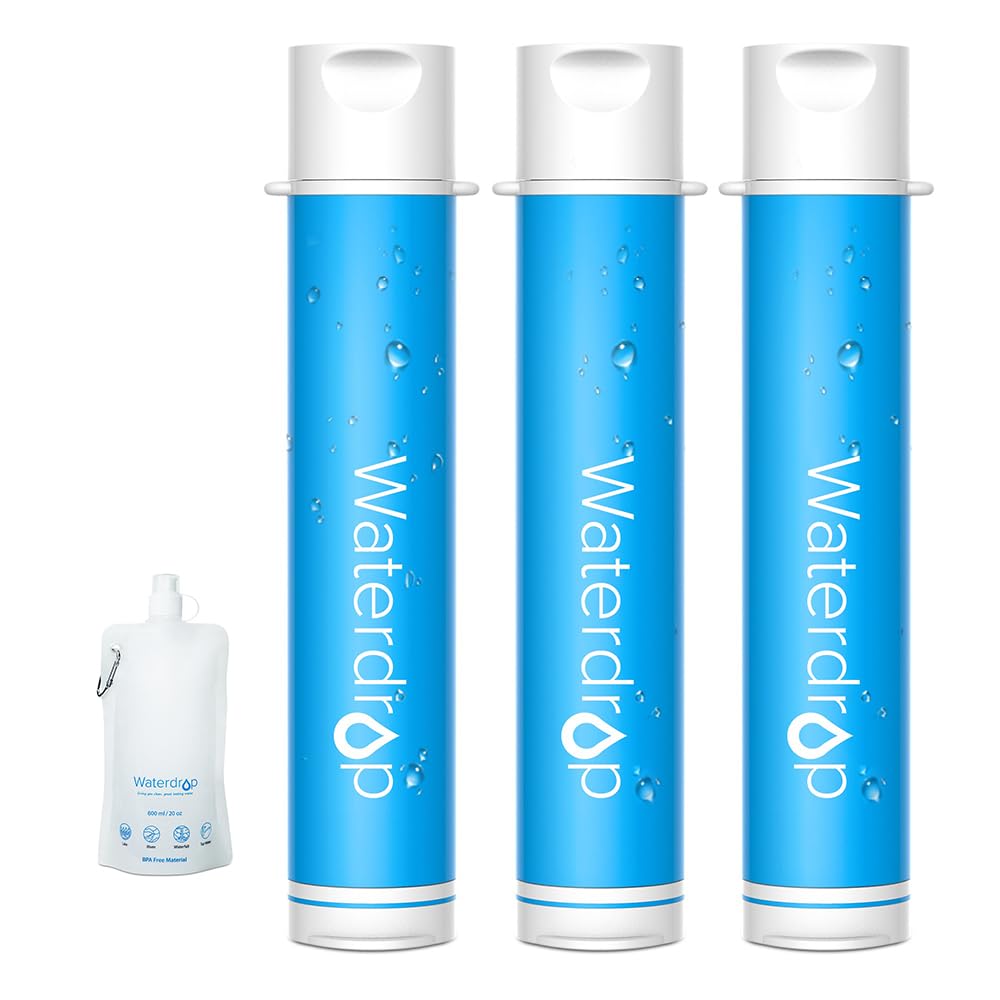 Waterdrop Water Filter Camping 0.1 Micron 3 Pack Portable Outdoor Drinking Water Purifier Wd-Fsbu-3