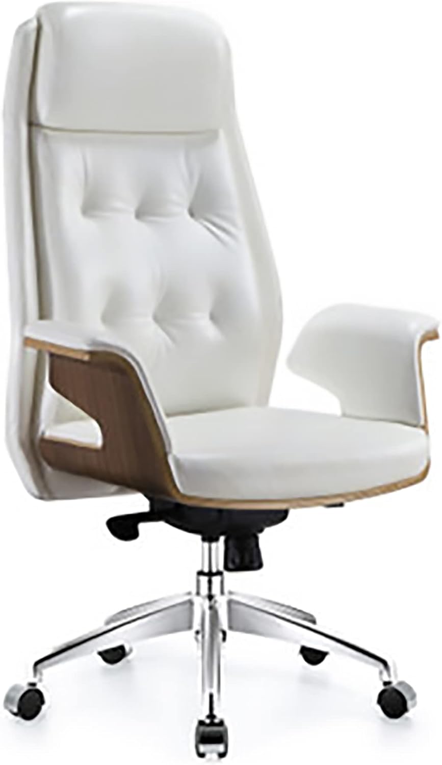 Office Chair Desk Chair - Ergonomic Adjustable Swivel Task Chair With Lumbar Support (White)