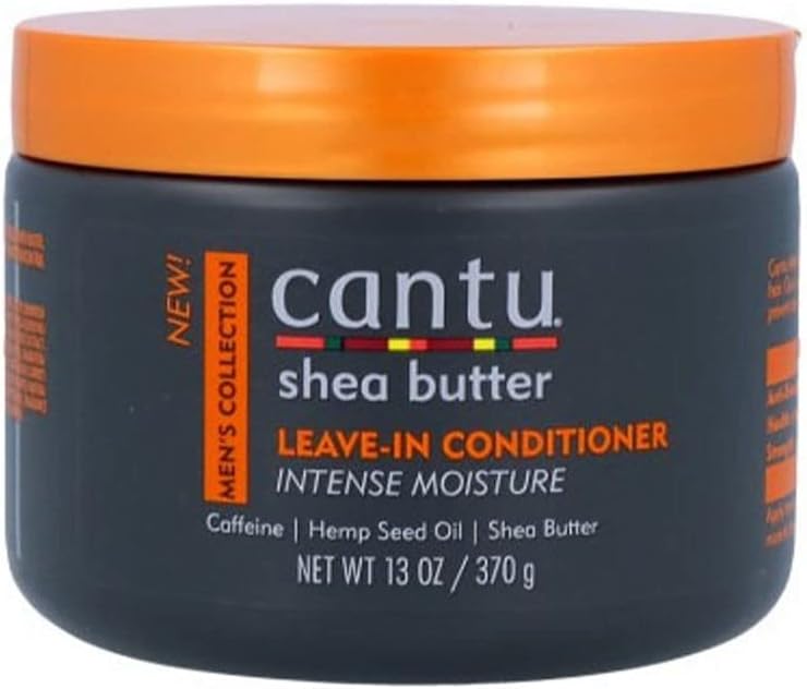Cantu Mens Leave-In Conditioner 368G - Shea Butter & Hemp Seed Oil Hair Moisturizer