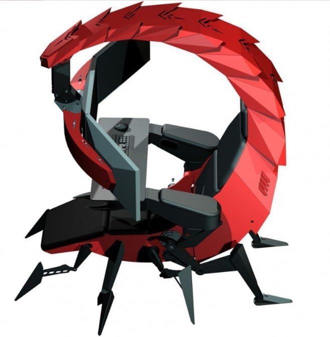 Generic Gvtgoebfa-Red Computer Cockpit Chair Gaming Office Chair Ergonomic Adjustable Racing Style High-Back Pu Leather Reclining Seat With Lumbar Support And Footrest