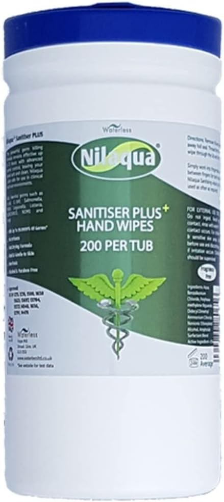 Nilaqua Sanitising Wipes, 200-Count, Alcohol-Free Hand Sanitisers