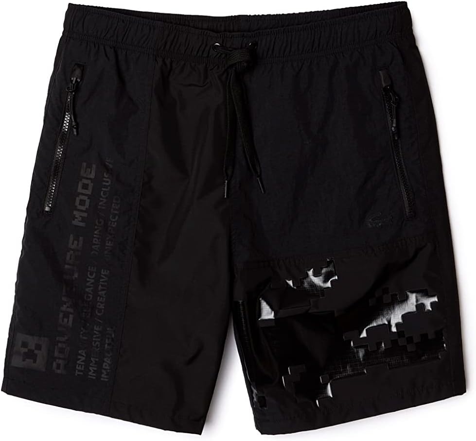 Lacoste Live X Minecraft Men's Bermuda Shorts Fh5981 Black 6 Uk