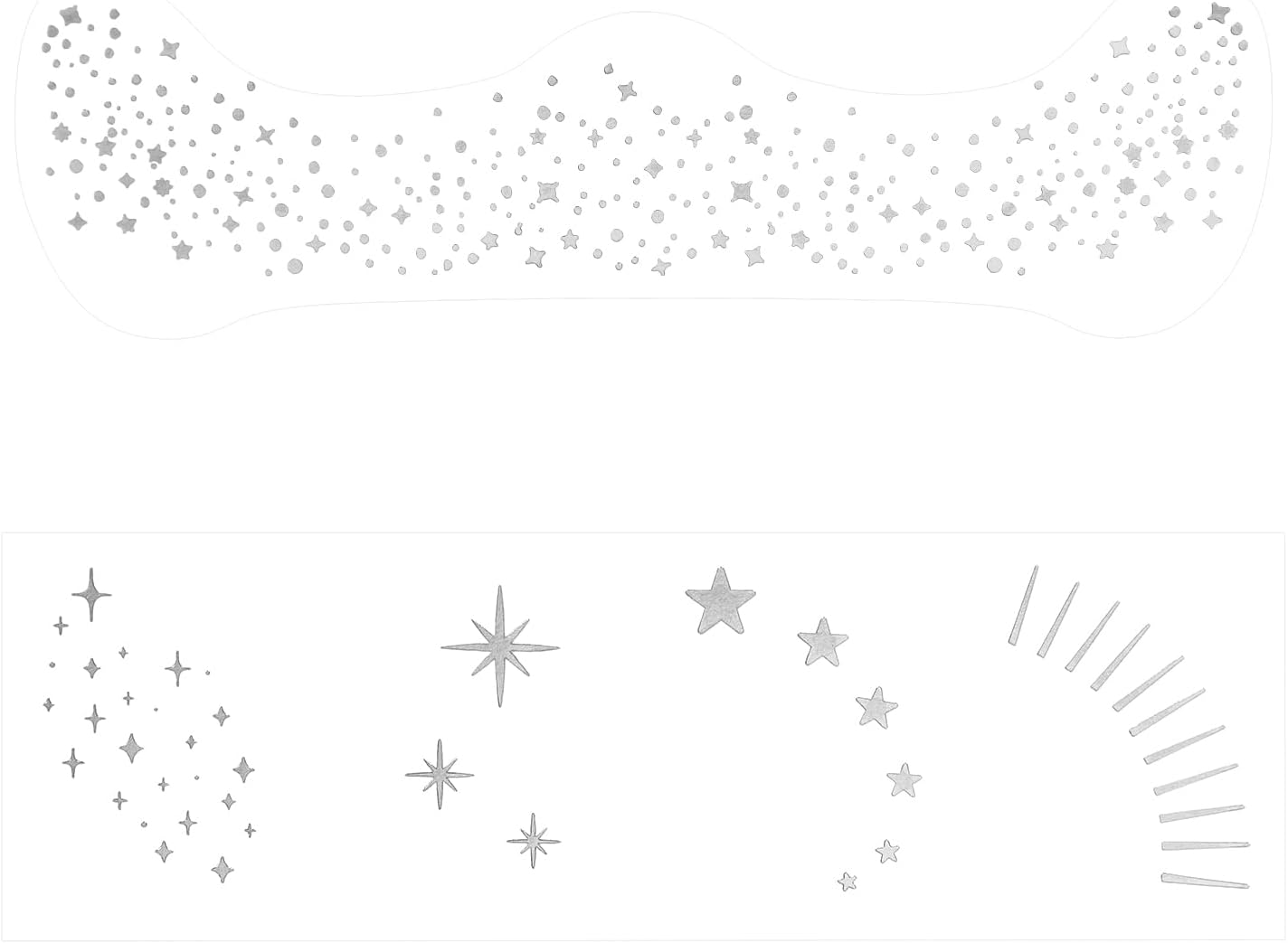 Lasuroa Silver Glitter Freckles Face Tattoos - 20Pcs Waterproof Temporary Makeup Stickers