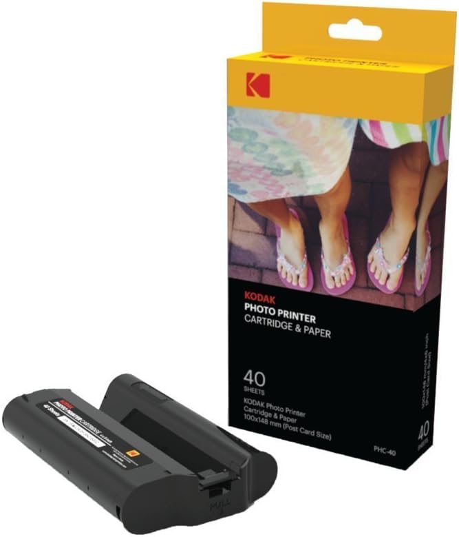 Kodak Dock Wi-Fi Phc Refill Photo Printer Cartridge And Paper - Pack Of 40