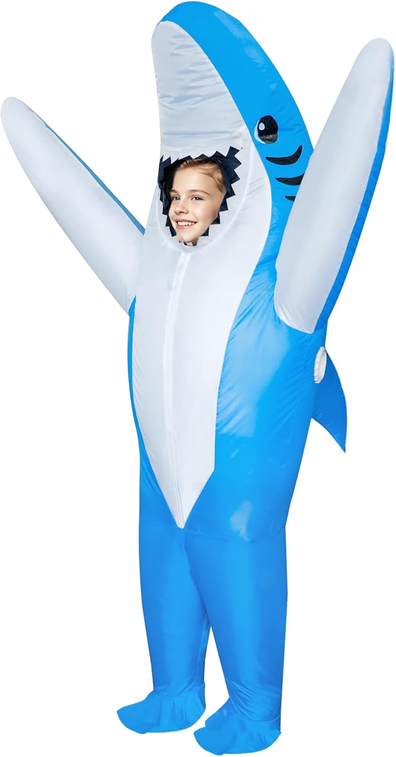 Poptrend Inflatable Shark Costume For Kids - Durable Waterproof Halloween Party Outfit