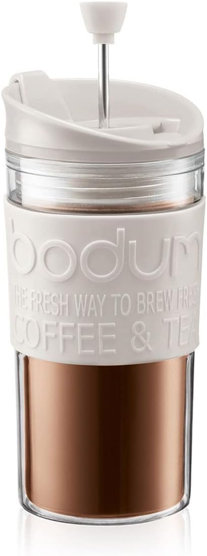 Bodum Travel French Press Coffee Maker Set, 0.35L White