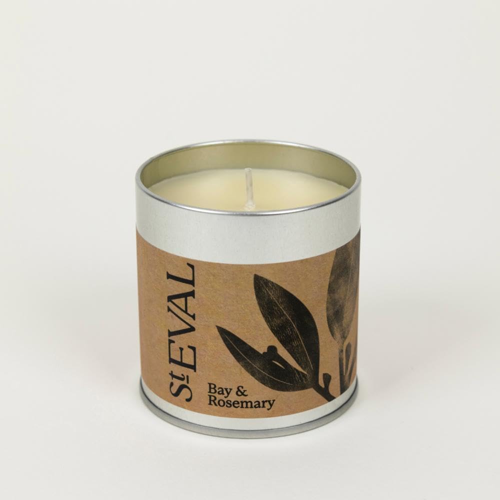St. Eval Bay & Rosemary Scented Tin Candle - Refreshing Fragrance