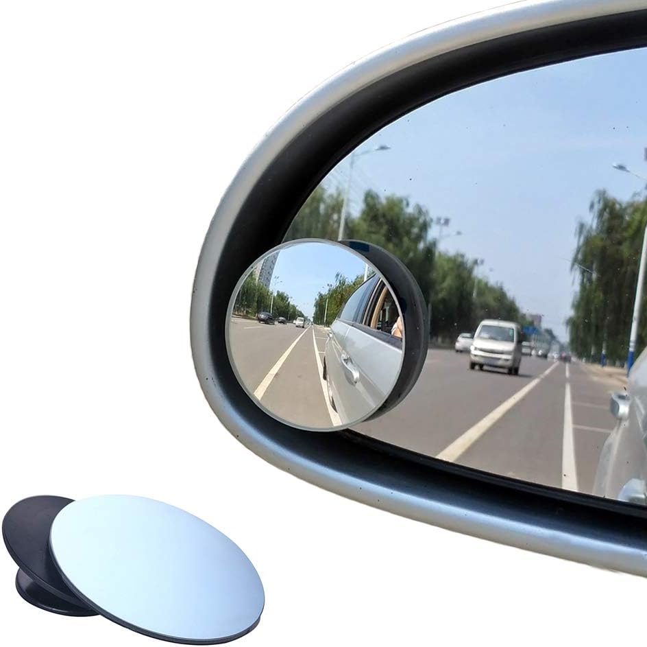 Beeway Blind Spot Mirrors Round Frameless 360° Rotate Adjustable Hd Glass Convex Mirror Pack Of 2