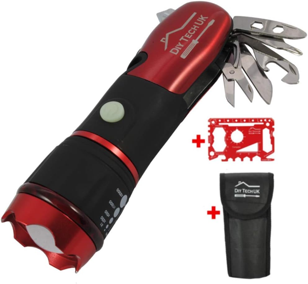Diy Tech Uk 15-In-1 Pocket Multi Tool With Led Torch And Accessories