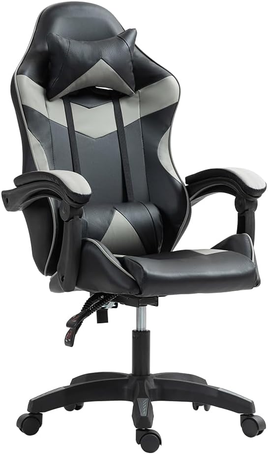 Panana Heavy Duty Gaming Reclining Racing Chair Grey Booc57Gy02000001-Wjpv
