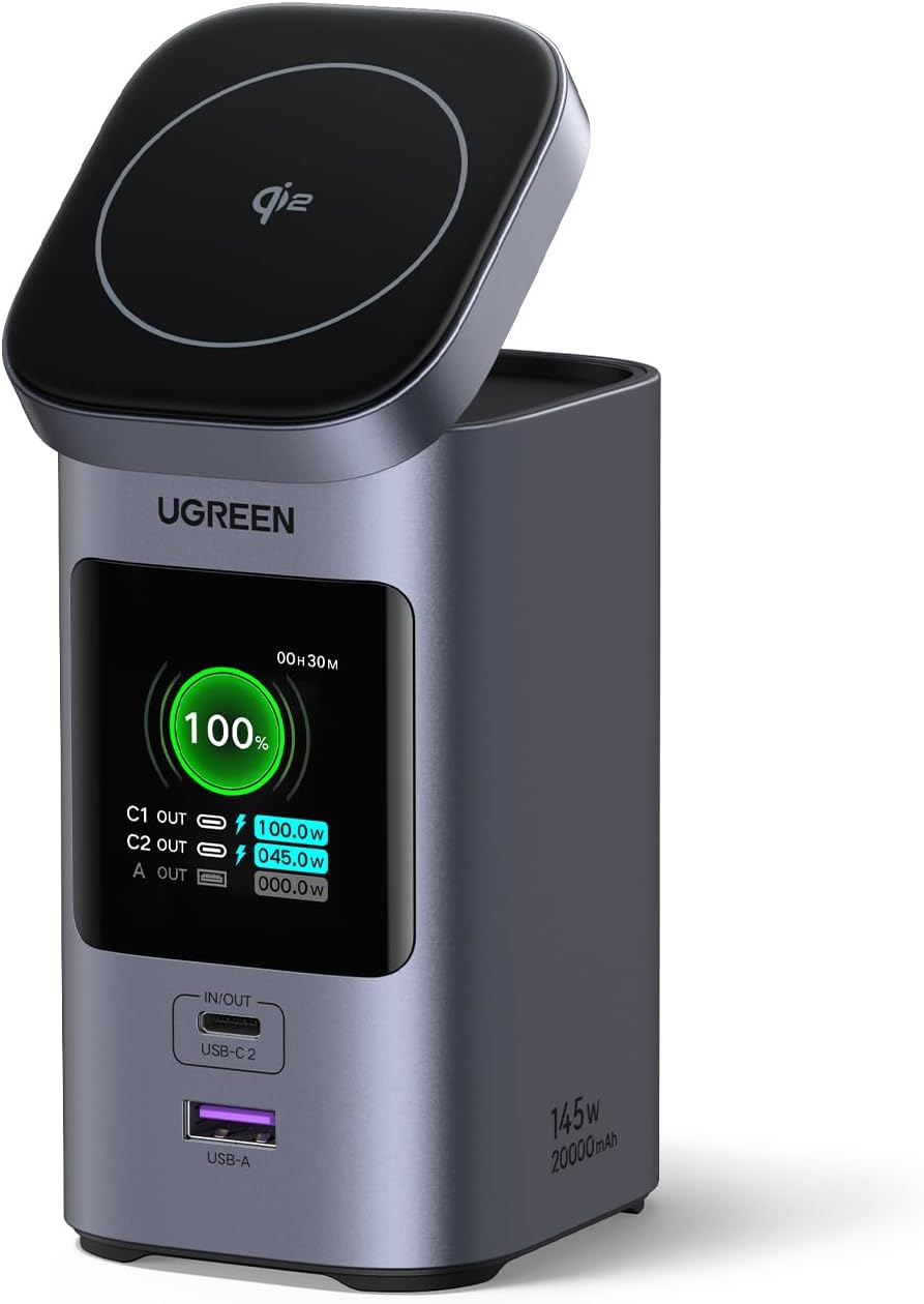 Ugreen Nexode Power Bank 20000Mah 145W Qi2 Certified Wireless Fast Charging Portable Charger