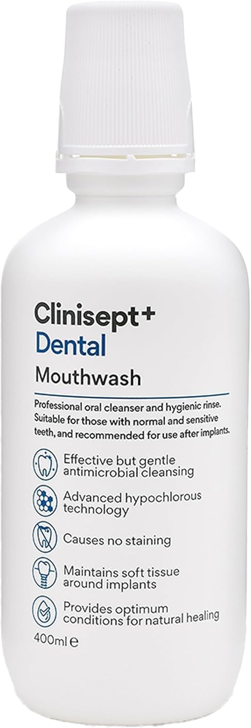 Clinisept+ Dental Oral Cleanser 400Ml - Hypochlorous Mouthwash For Sensitive Teeth And Gums