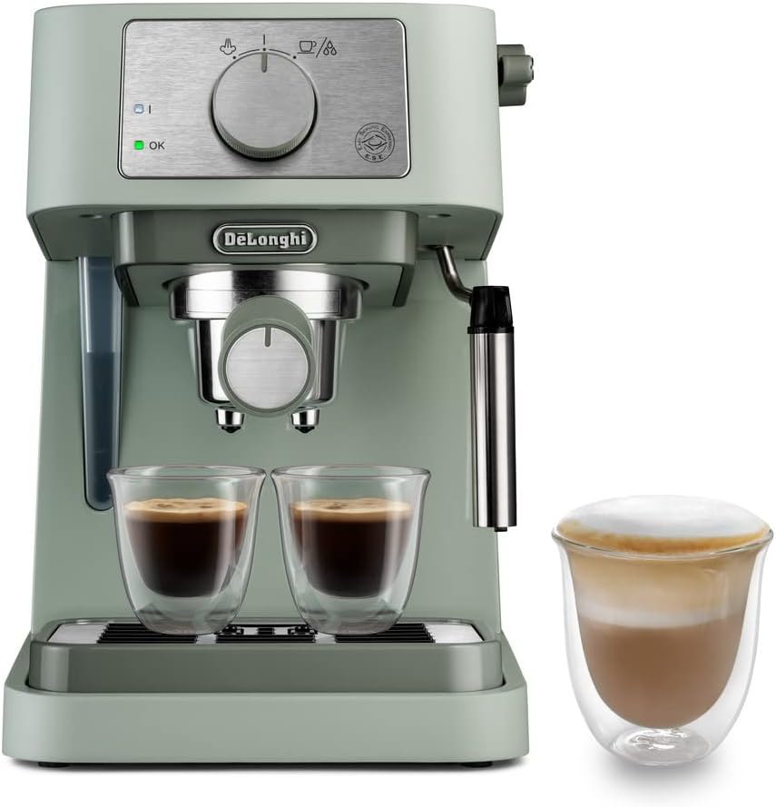 De'longhi Stilosa Ec260.Gr Manual Coffee Machine, 15 Bar Pressure, Green