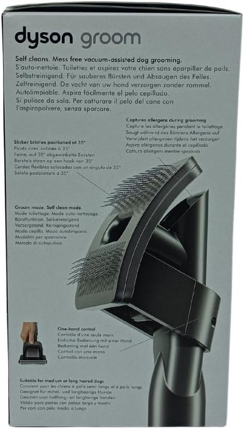 Dyson Groom Tool Vacuum-Assisted Dog Groomer, Grey, 21000-01 Model