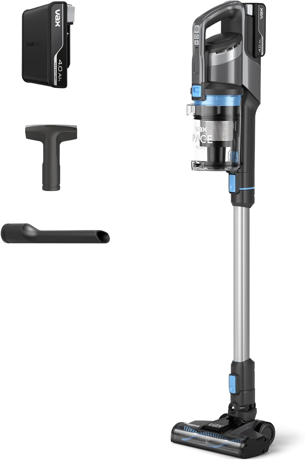 Vax Pace Plus Cordless Vacuum Cleaner, Lightweight 3.1Kg, 40 Minute Runtime, Blue