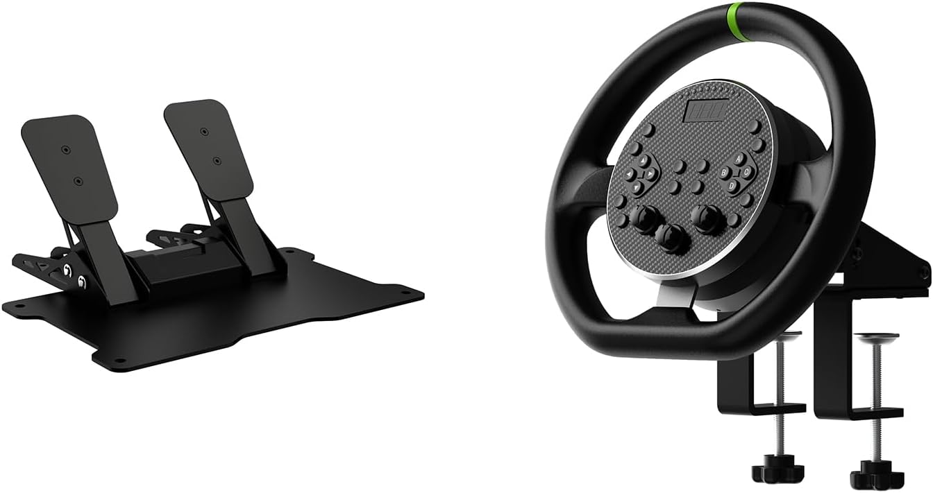 Cammus Racing Simulator Steering Wheel With Leather Cover And Magnetic Paddle Shifter - Black 3-Piece Set
