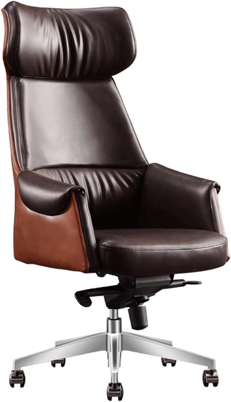 Klajhhsssssssss Executive Office Chair, Adjustable Cowhide Computer Gaming Chair With 360-Degree Rotation