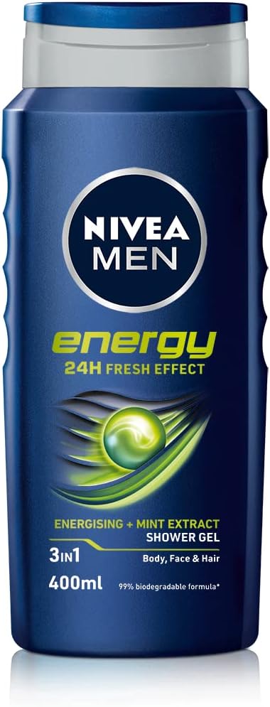 Nivea Men Energy Shower Gel 6X400Ml With Mint Extract