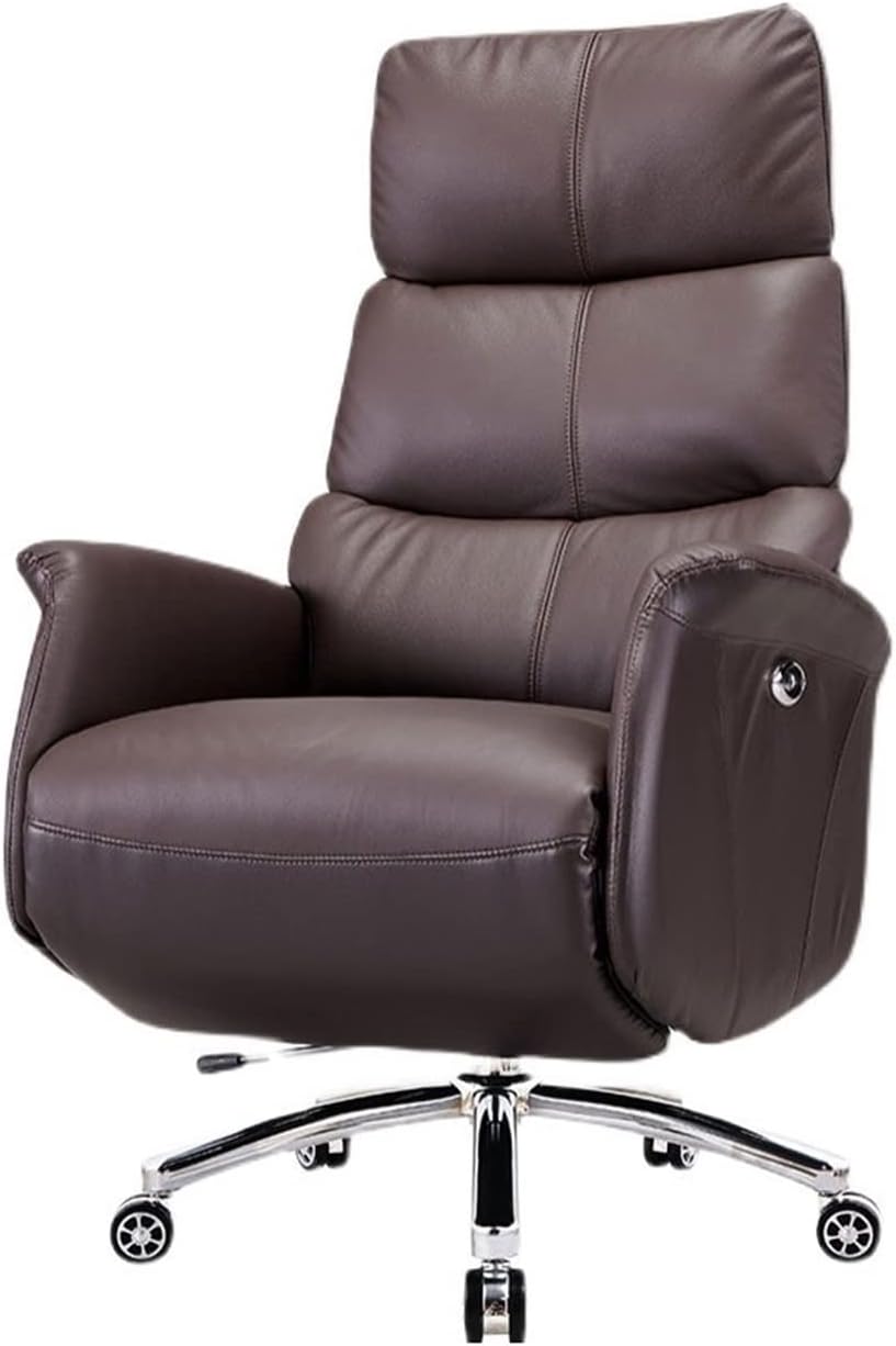 Klajhhsssssssss Computer Gaming Chair Executive Office Chair Adjustable With Electric Footrest And 9-Point Massage Brown