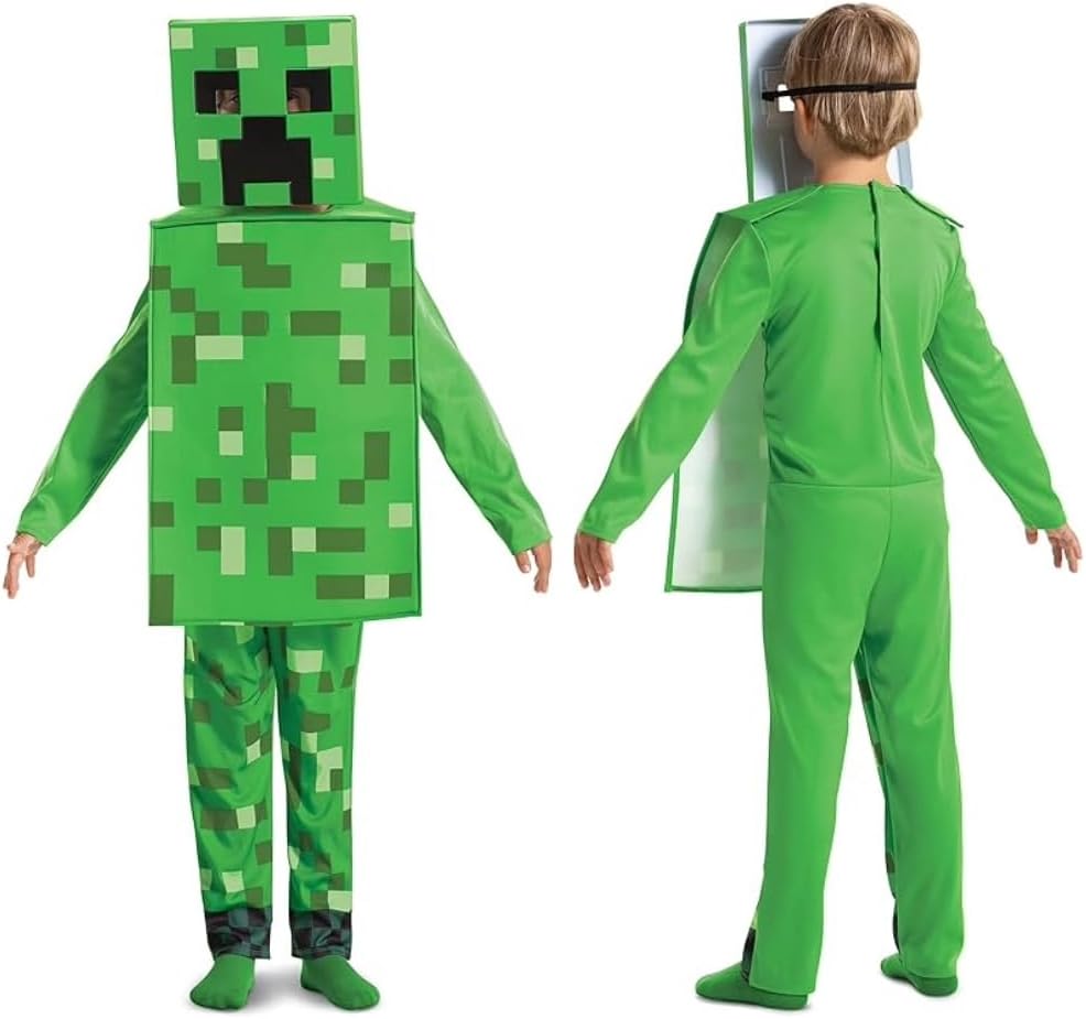 Disguise Minecraft Creeper Costume For Kids, Officially Licensed, Sizes 3-4, 4-6, 7-8 Years