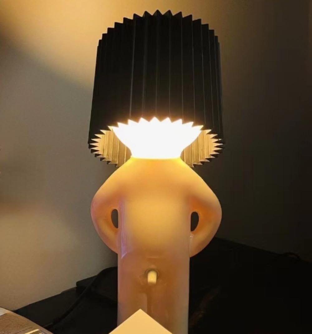 Anso Little Shy Man Plastic Lamp Black Night Light Led Table Lamp