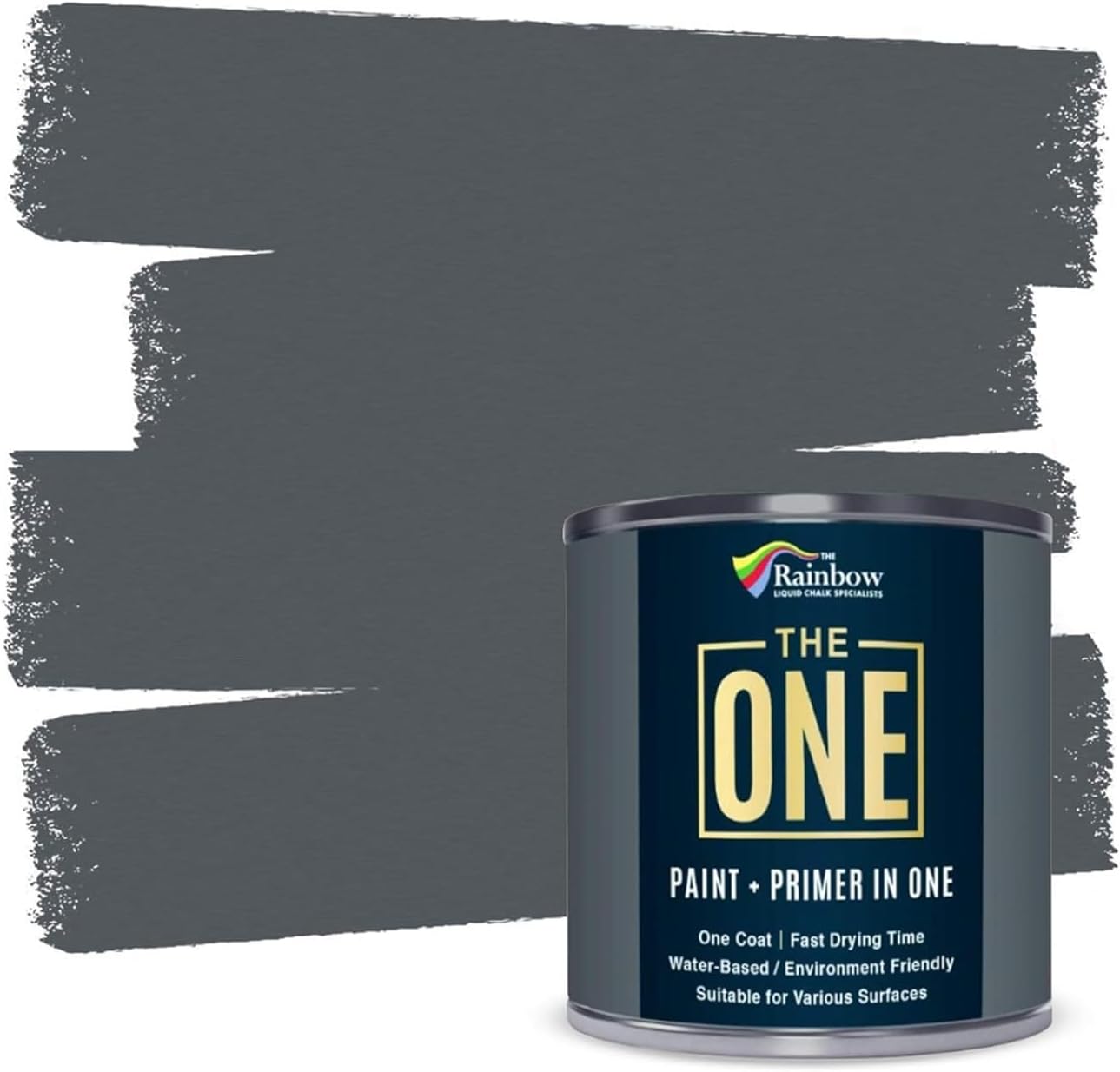 The One Paint & Primer - Dark Grey Matte, 1 Litre, Multi-Surface Paint For Interior/Exterior Use