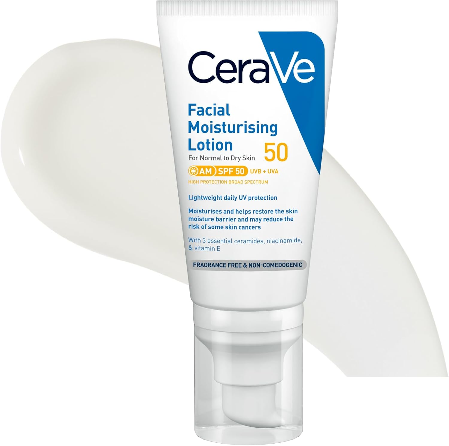 Cerave Am Facial Moisturising Lotion 52Ml With Spf 50 For Normal To Dry Skin