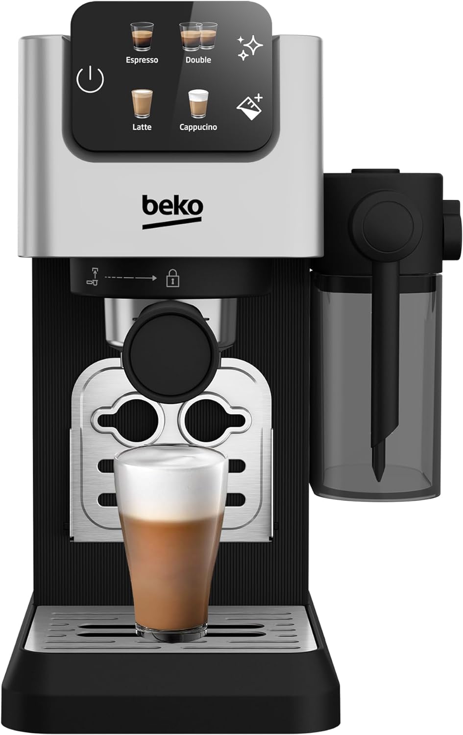 Beko Caffeexperto Cep5304X Semi Automatic Espresso Machine With Colour Touch Display And Integrated Milk Jug