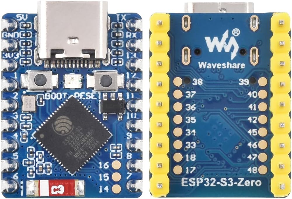 Waveshare Esp32-S3 Mini Development Board With Pre-Soldered Header, Dual-Core Processor & Wi-Fi/Bluetooth 5 Connectivity