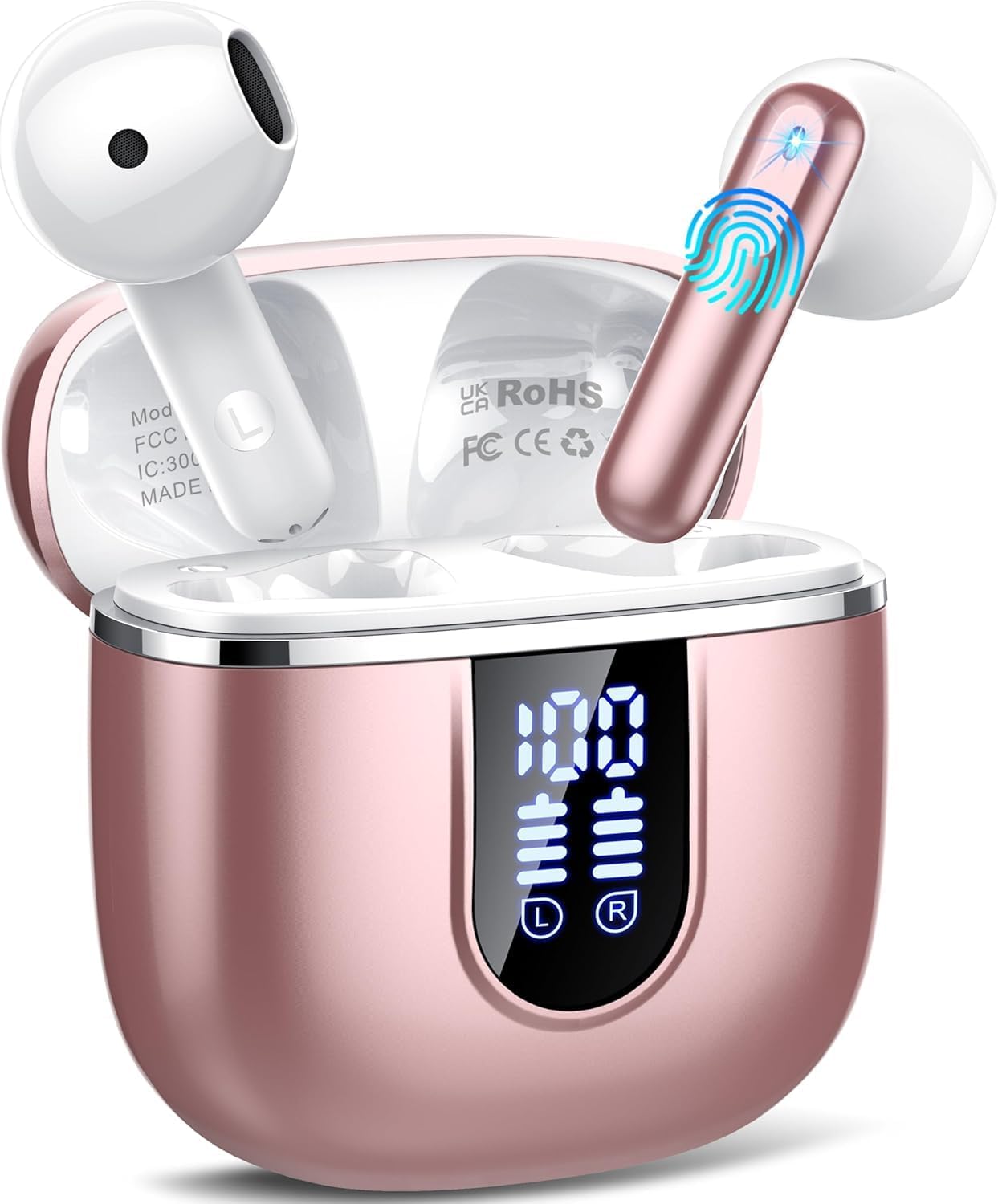 Cillso H97 Wireless Earbuds, Bluetooth 5.4, Hi-Fi Stereo Sound, Waterproof Earphones With Enc Noise-Cancelling Mic