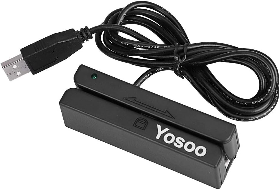 Ejoyous Msr90 Usb Magnetic Stripe Reader, 3 Track Credit Card Swiper For Pos Systems