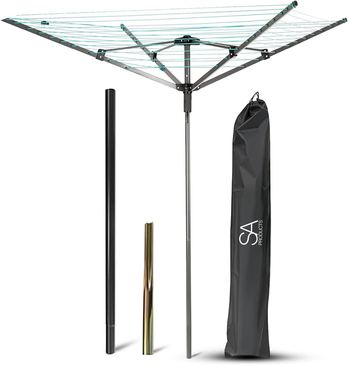 Sa Products Sa2404 45M Rotary Washing Line With 4 Arms And Adjustable Height