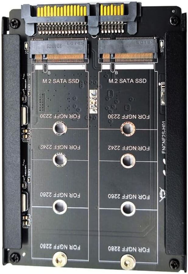 Cy M.2 Sata Ssd To 2.5Inch Sata Adapter, Dual Ngff B+M Key M.2 Ssd Jbod Raid0 Bridge Combo