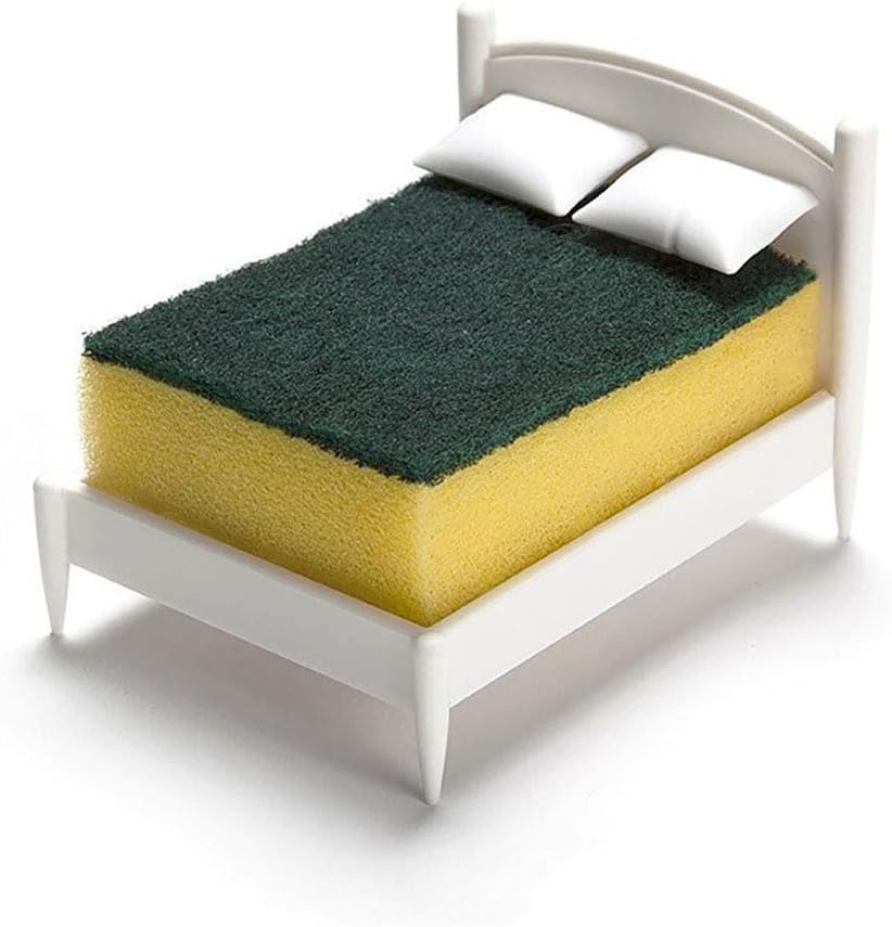 Dawwoti Sponge Rack - Abs Bed Shaped Holder For Kitchen & Bathroom Organisation