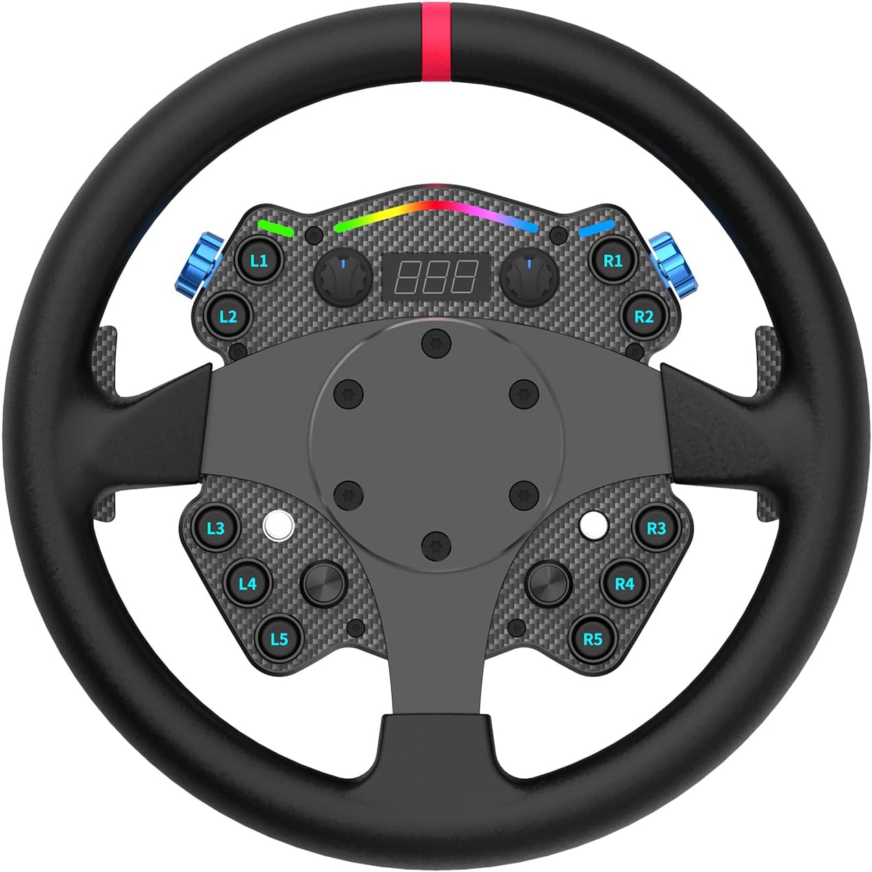 Cammus Racing Simulator Steering Wheel C12, Leather Covered With Magnetic Paddle Shifters & Real Force Feedback For Pc Gaming