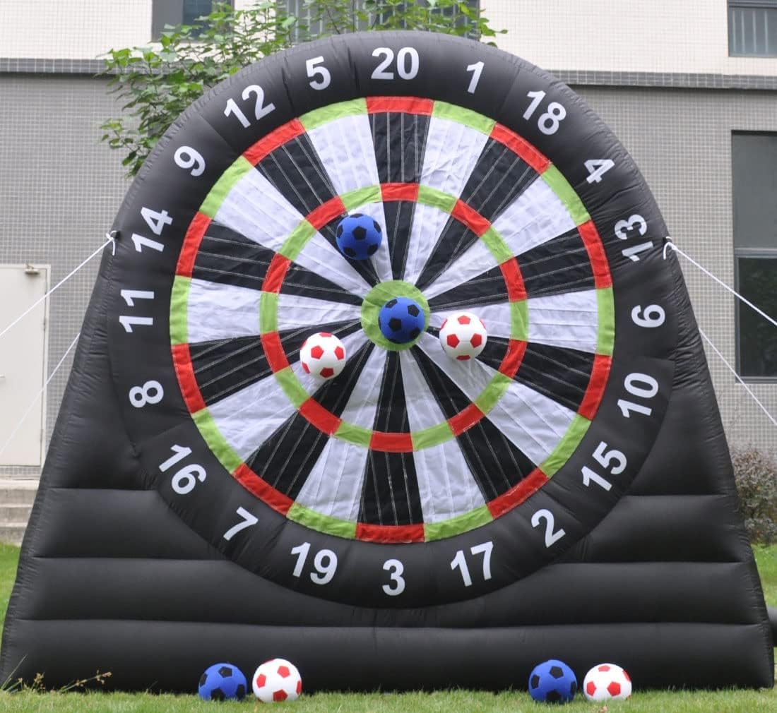 Najkygay Giant Outdoor Inflatable Soccer Darts Board With 8Pcs Soccer Ball & 350W Blower