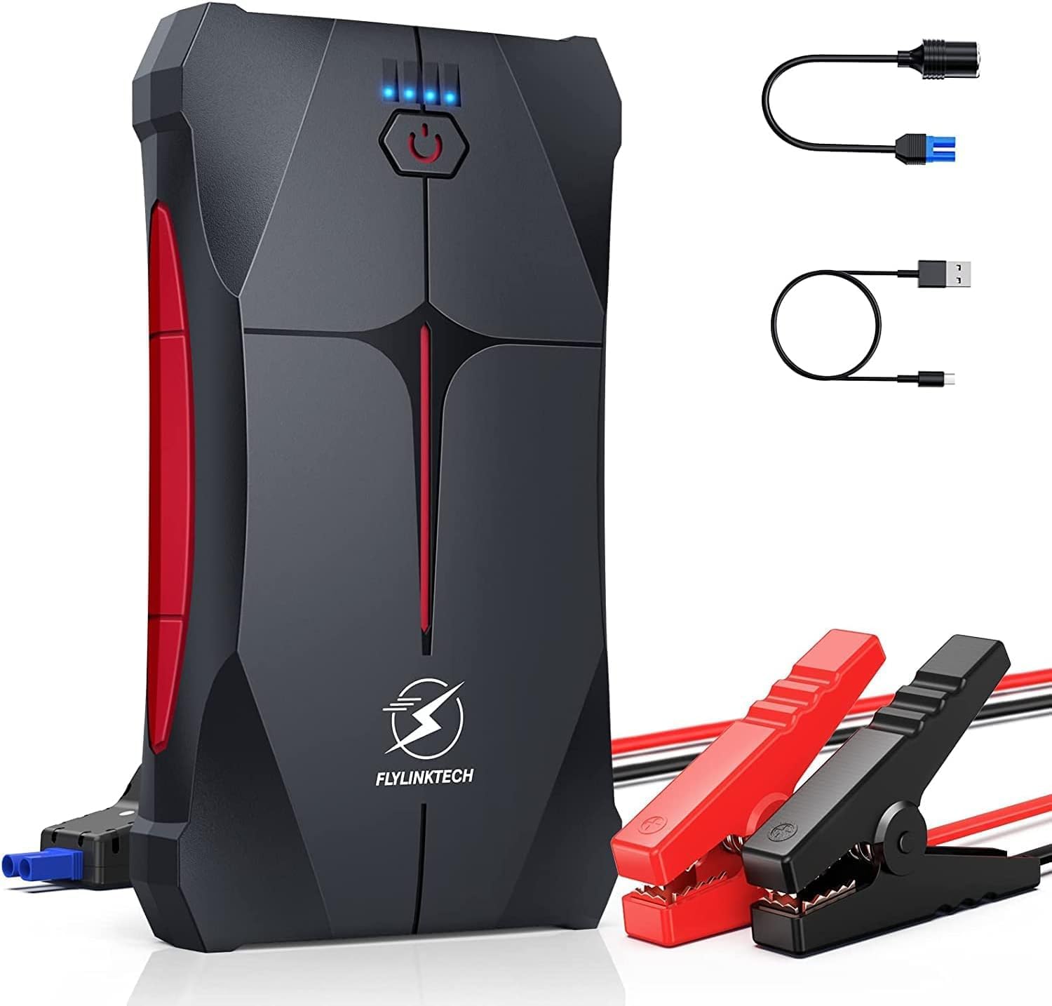 Flylinktech 2500A Peak 13200Mah Portable Car Battery Jump Starter Booster (Up To 6.0L Gas Or 5.0L Diesel Engine)