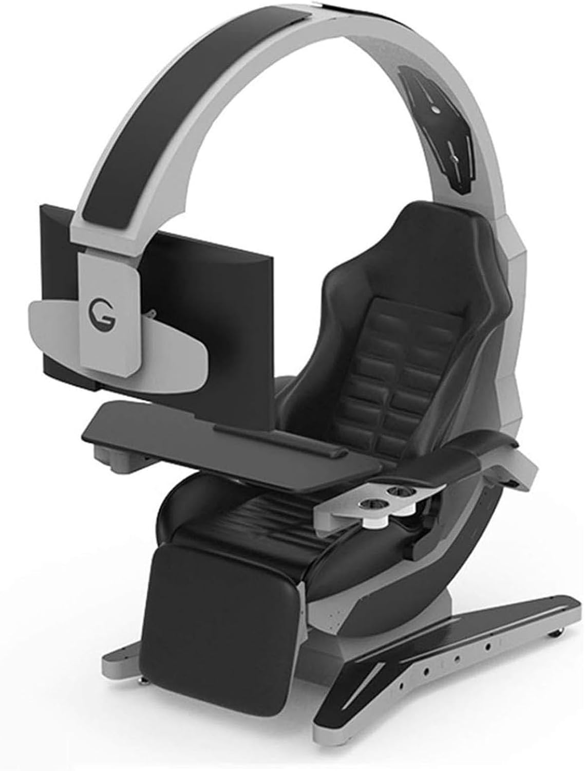 Bddcywy Game Cockpit Office Chair, Ergonomic Gaming Chair With Massage Lumbar Support, Adjustable Swivel And Footrest, Gray + Black, Model Deojrrdtrtt2Tusb34