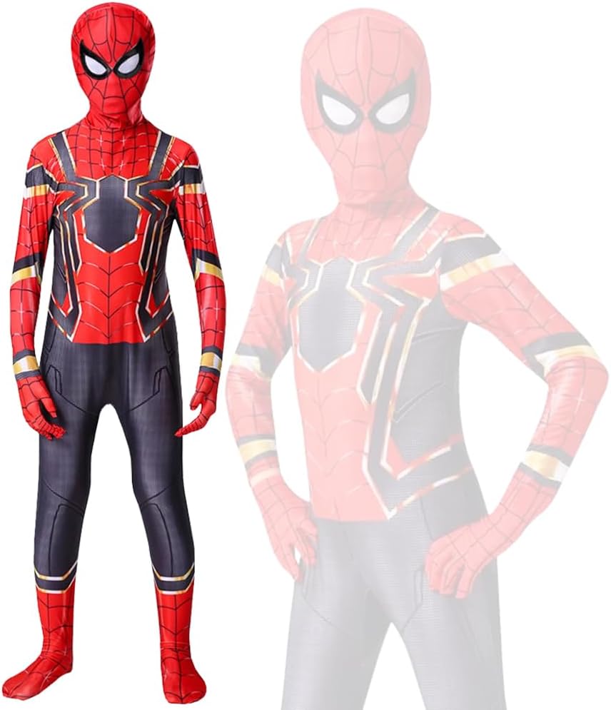 Hoxsnii Spider Child Costume With 3D Print Jumpsuit For Halloween