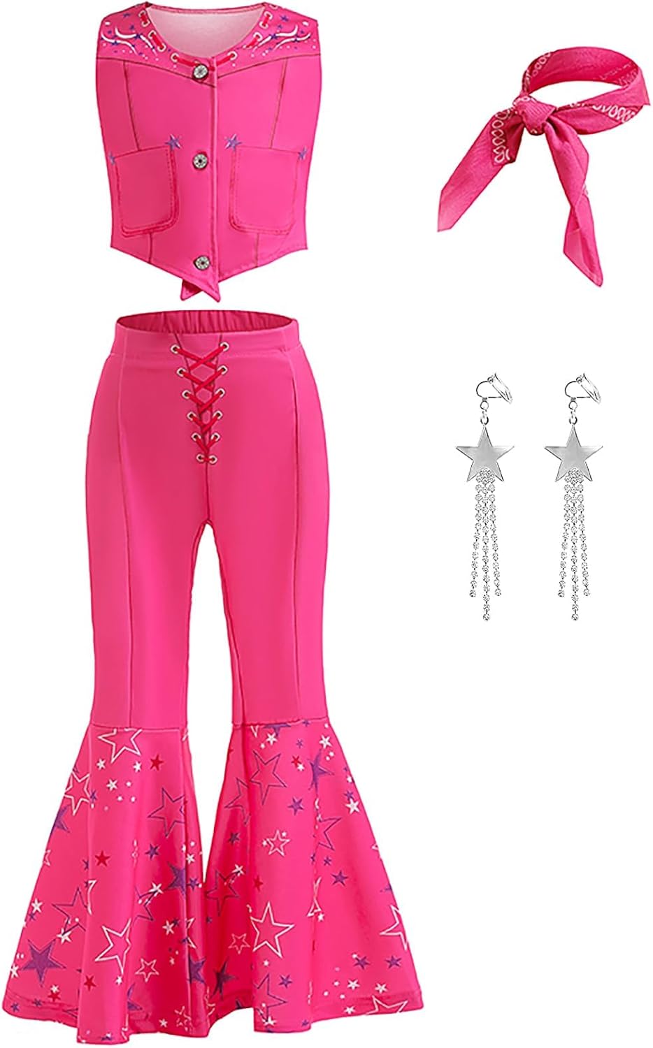 Vipten Girls Hot Pink Cowgirl Costume Set
