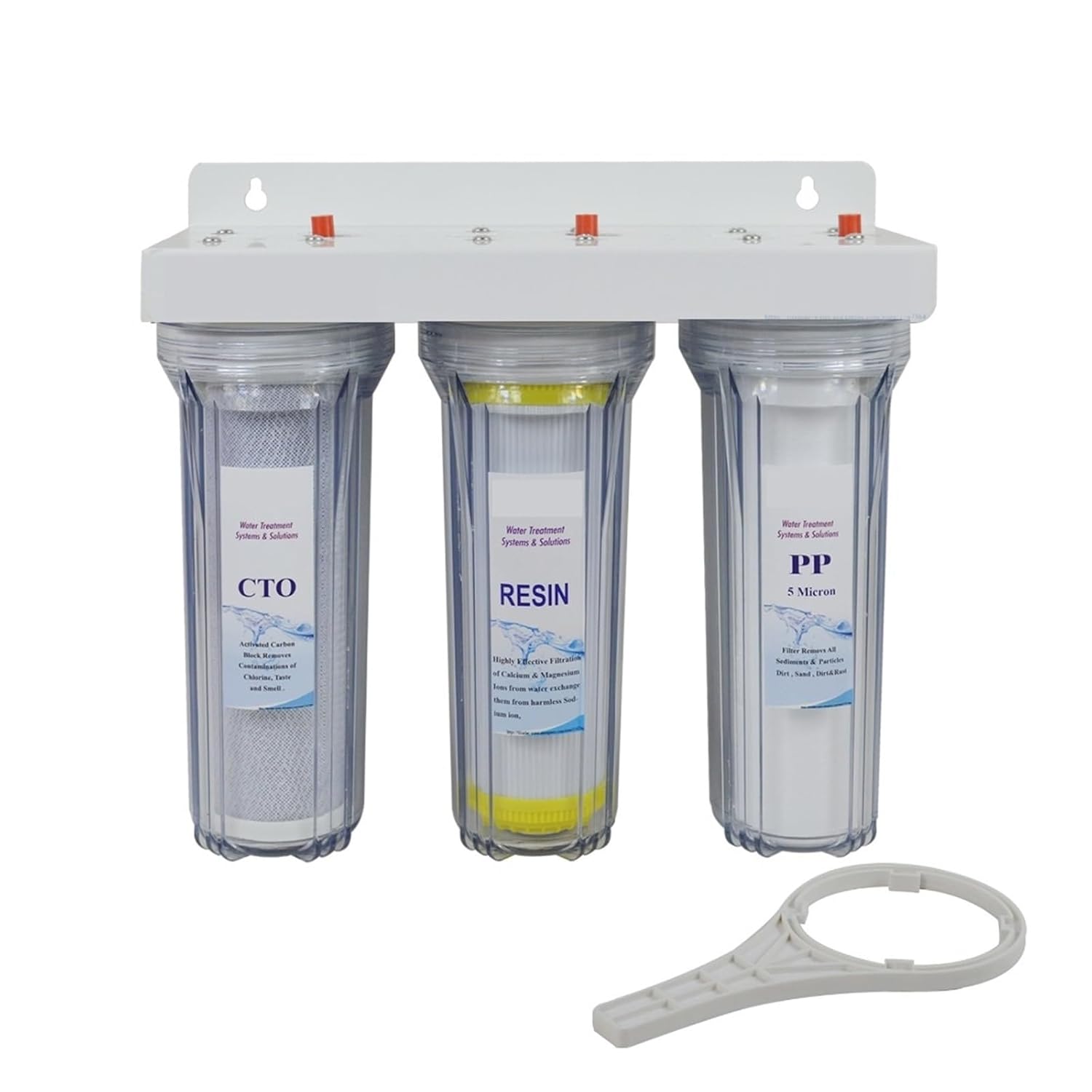 Ngbff 3-Stage Drinking Water Filtration System With Sediment, Carbon Block & Resin Filter