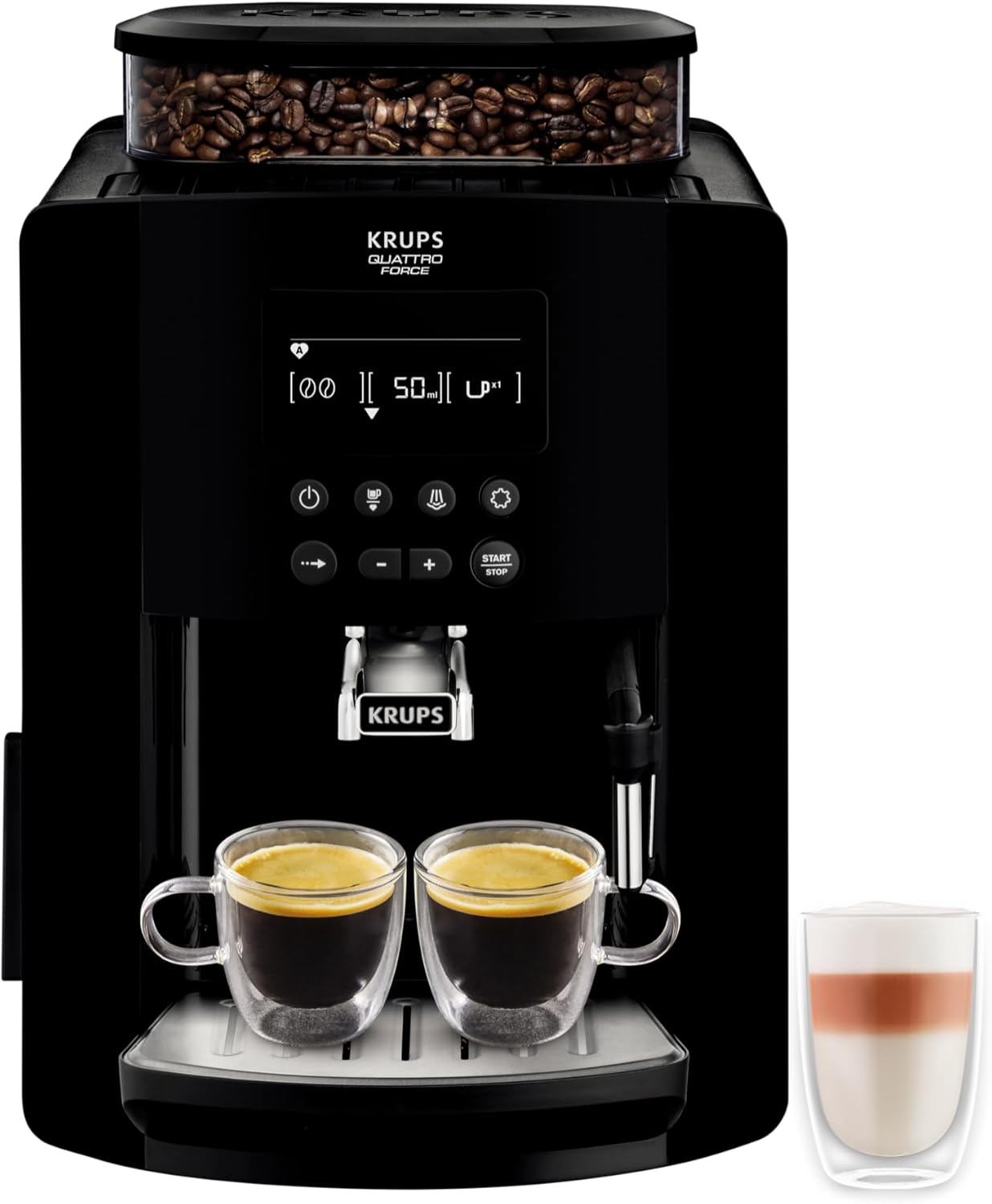 Krups Arabica Digital Ea817040 Automatic Bean To Cup Coffee Machine, Black